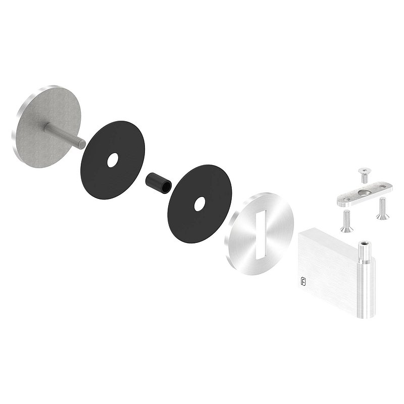 Sensa Design 2, für Rohr 42,4mm, für Montage an Glas, V2A