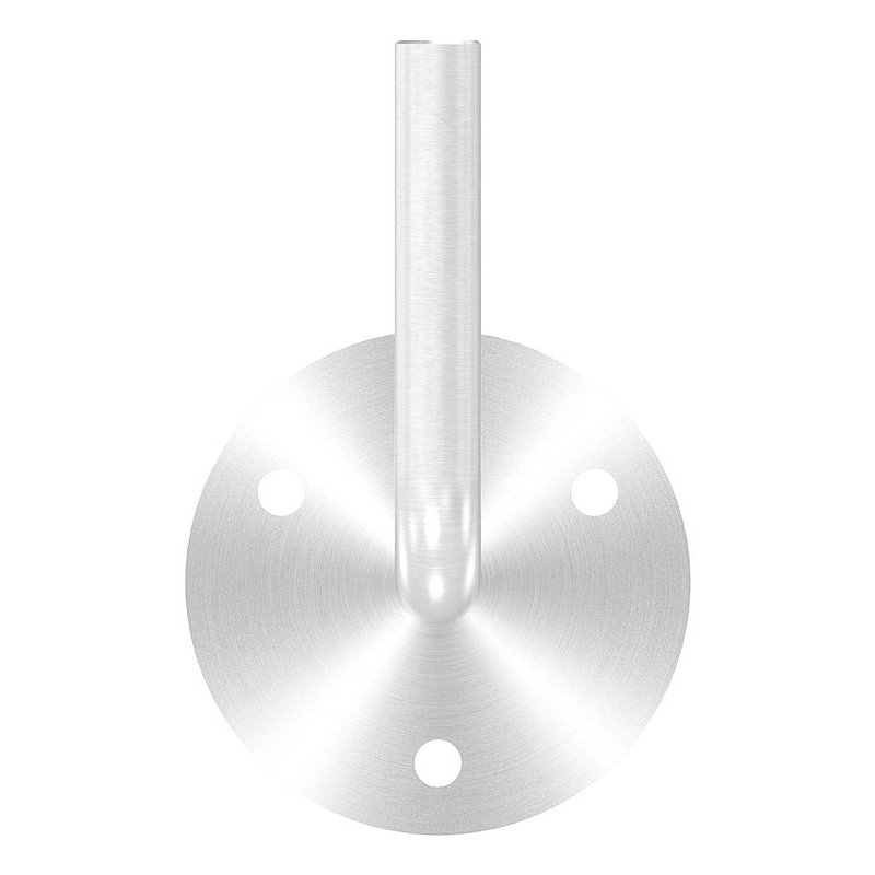 Handrail bracket for welding (round plate and bracket screwed together), AISI304