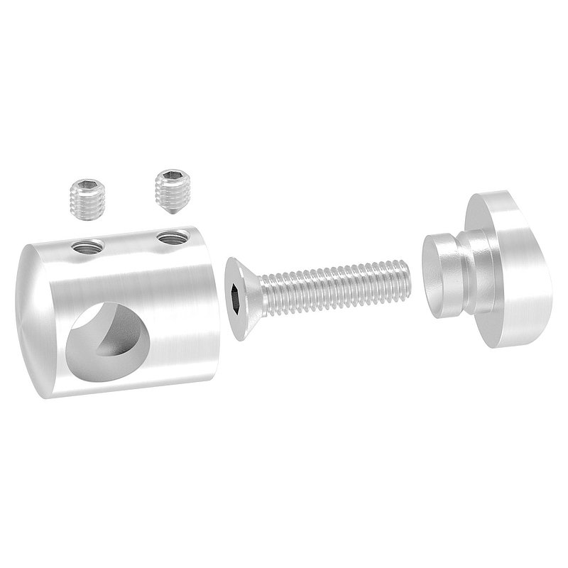 Querstabhalter für 60,3mm Rohr, 12,2mm Bohrung, V2A