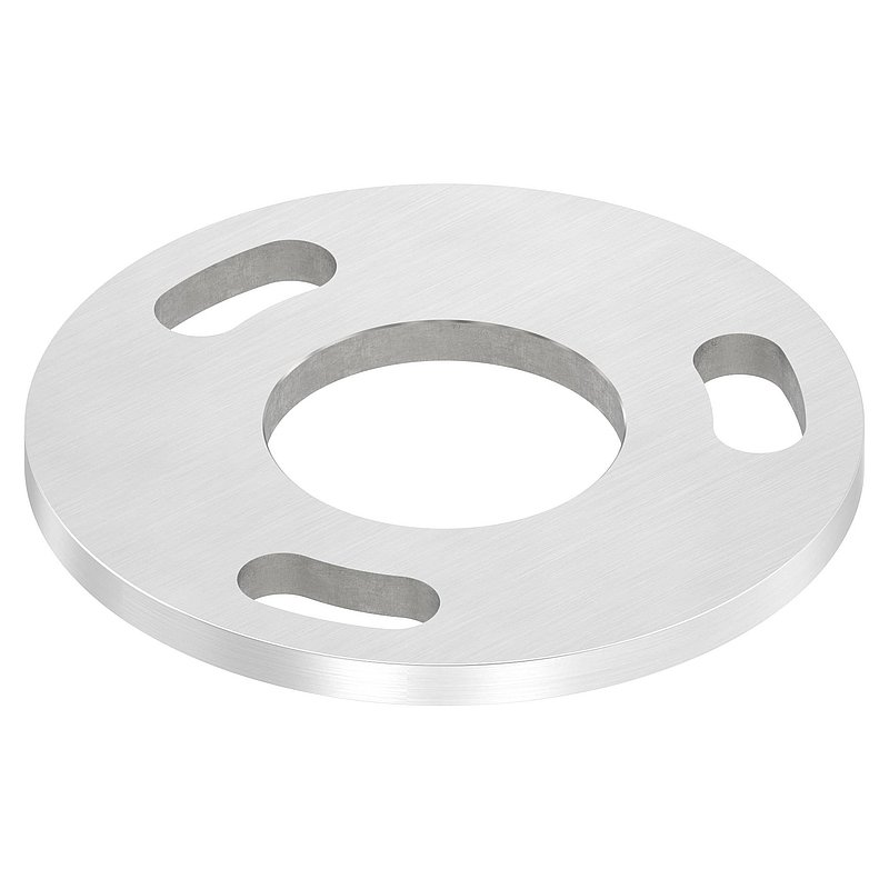 plaque d'ancrage Ø 100x6mm, avec ponçage longitudinal, V2A