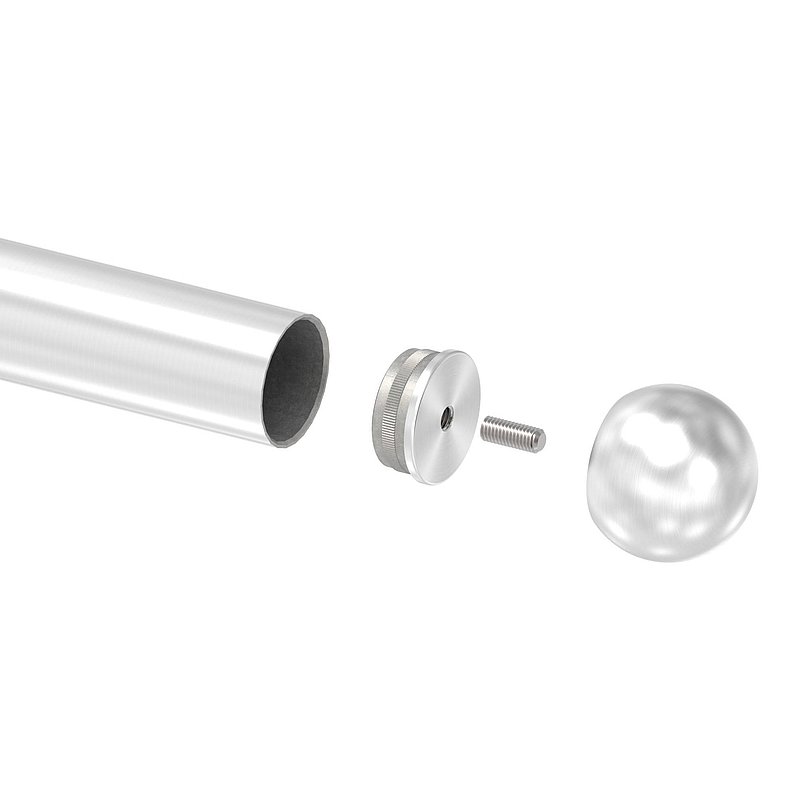 Rohrabschlusskugel hohl für 48,3mm Rohr, mit M8