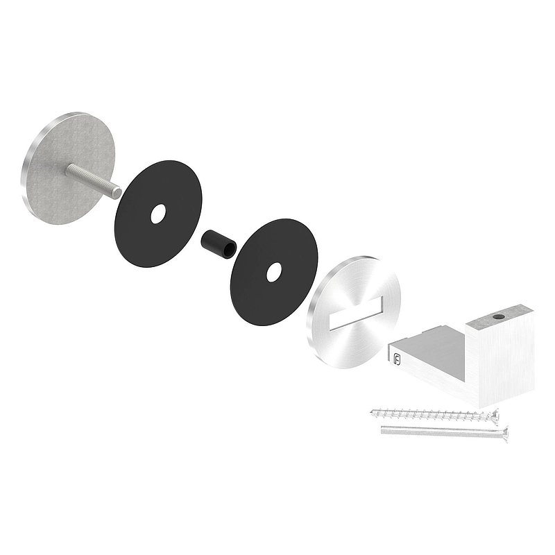 Sensa Design 1, raccordement plat , pour montage sur verre, V2A
