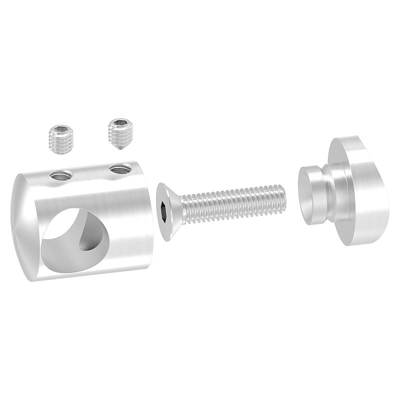Querstabhalter für 42,4mm Rohr, 14,2mm Bohrung, V2A