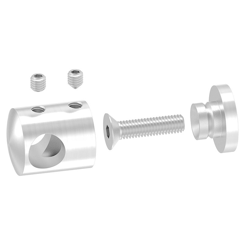 Querstabhalter für geraden Anschluss, 12,2mm Bohrung, V4A
