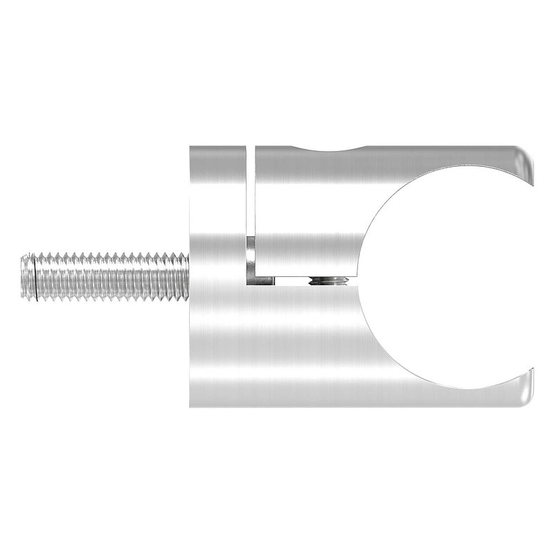 Holder for round clamping profile 27mm Connection: straight, AISI304