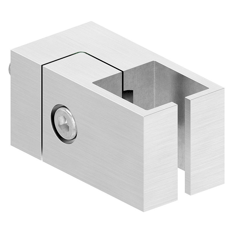 Halter für quadratisches Klemmprofil 20x20mm, Anschluss: gerade, V2A
