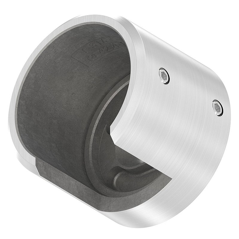 Embase murale pour tube à fond de gorge Ø 42,4mm, droite, V4A