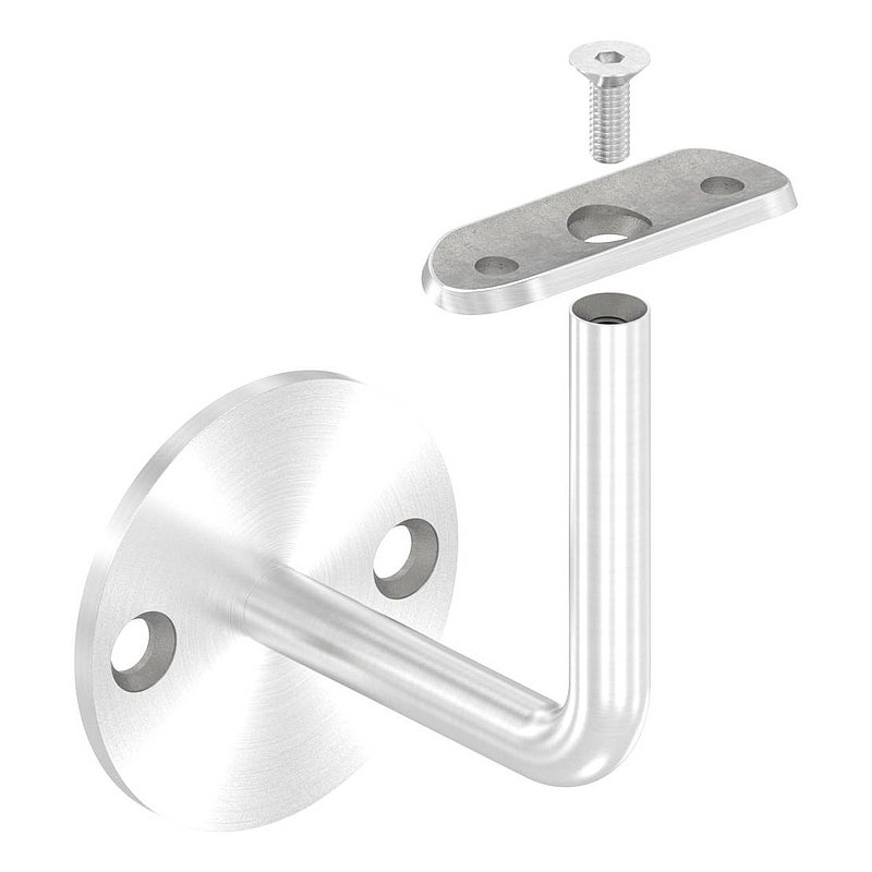 Handlaufhalter mit Handlaufanschlussplatte 42,4mm (Ronde und Bügel verschweißt), V2A