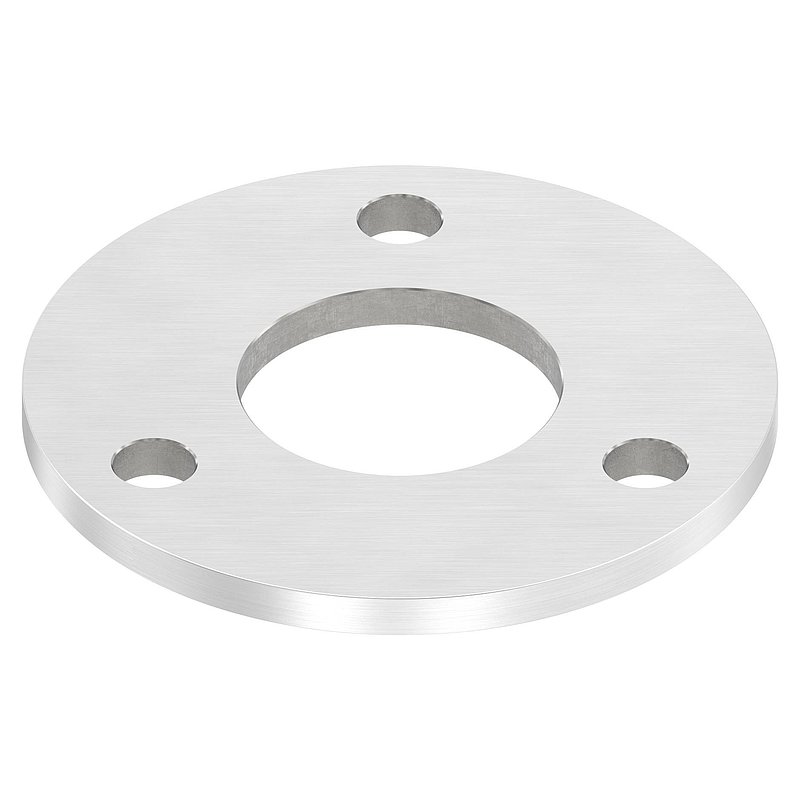 Plaque d'ancrage Ø 100x6mm, avec ponçage longitudinal, V2A