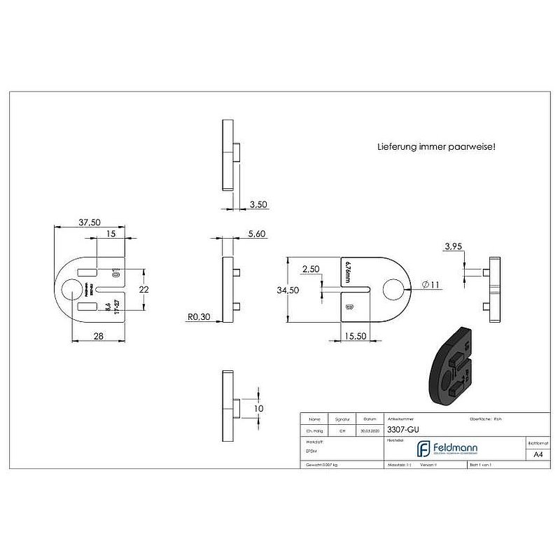 Gummi für Mod. 33 - für VSG 6,76mm