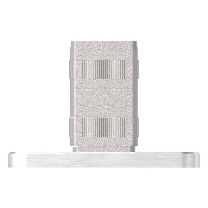 Ancrage mural et au sol avec striures, pour tube carré 40x40x2,0mm, V2A