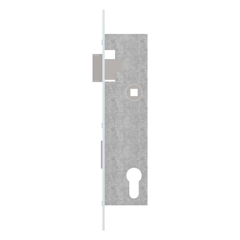Serrure pour profils tubulaires zingué, entraxe 92 mm zingué, position du cylindre de serrure 35mm