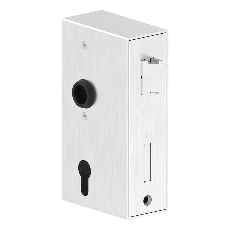 Stainless steel lock case with galvanised lock, dimensions: 50x94.5x173mm