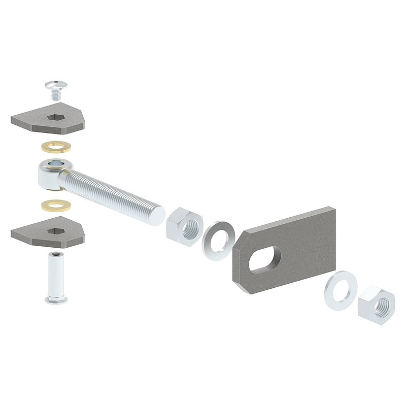 Door hinge M24, galvanised