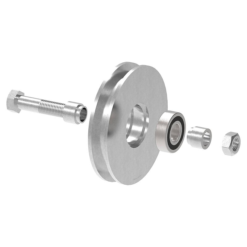 Sliding door roller with U-groove