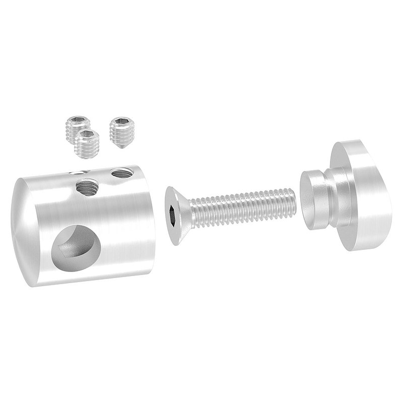 Querstabhalter zum Stoßen von 2 Rundeisen, 10,2mm Bohrung, V2A