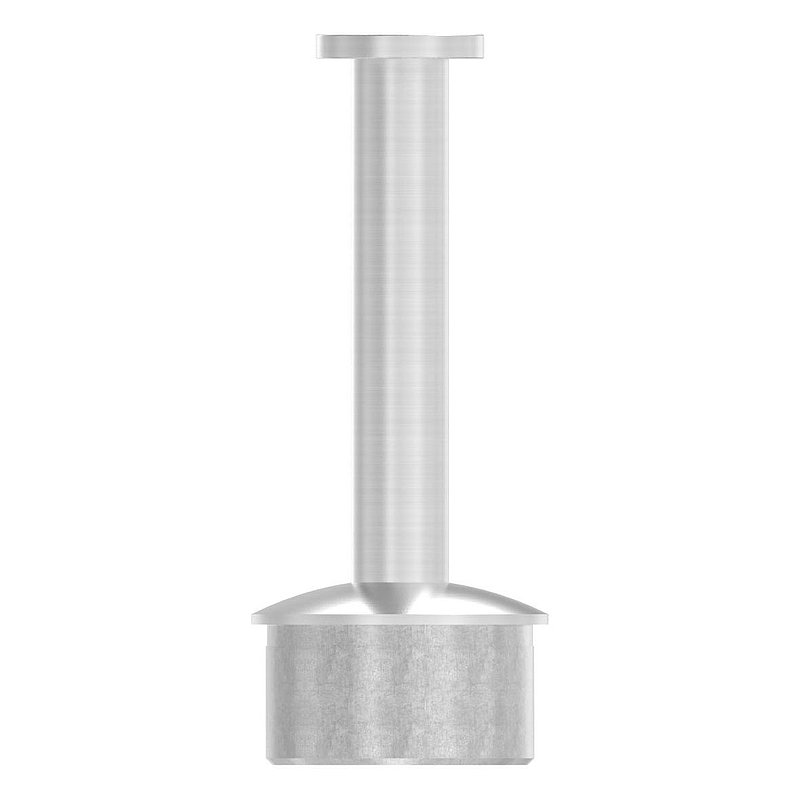 Tube end plug for tube 42.4x2.0mm, handrail connection plate: flat, AISI304