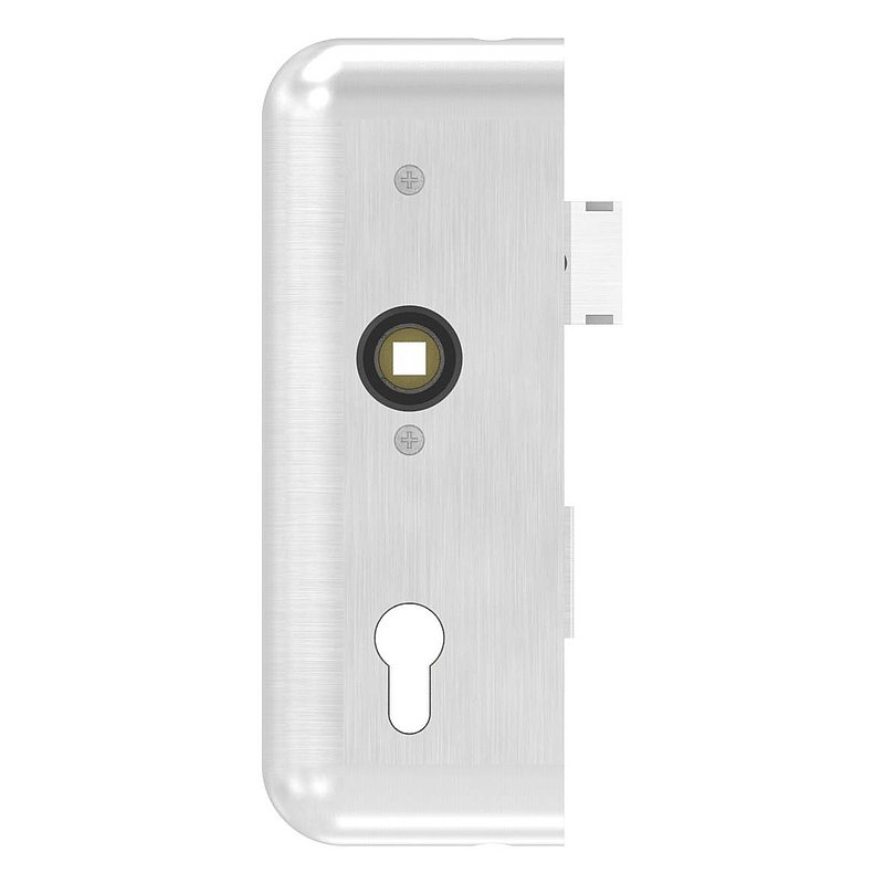 Stainless steel lock case with galvanised lock, 42.4x78.2x208.4mm