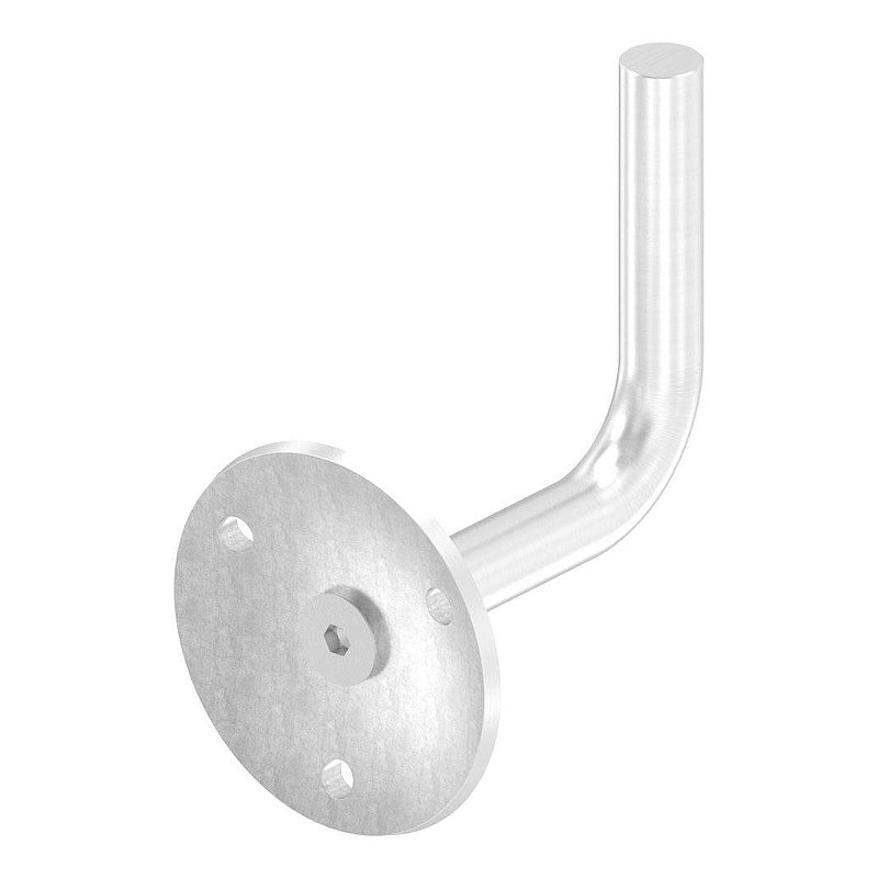 Handrail bracket for welding (round plate and bracket screwed together), AISI304
