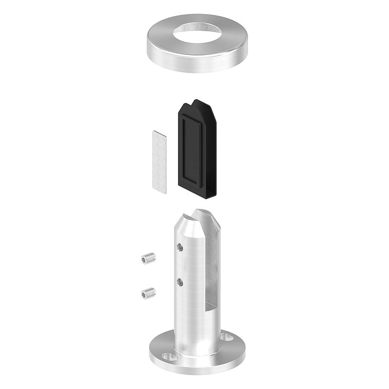 Bodenglashalter rund, für Glas 12 - 12,76mm, V4A