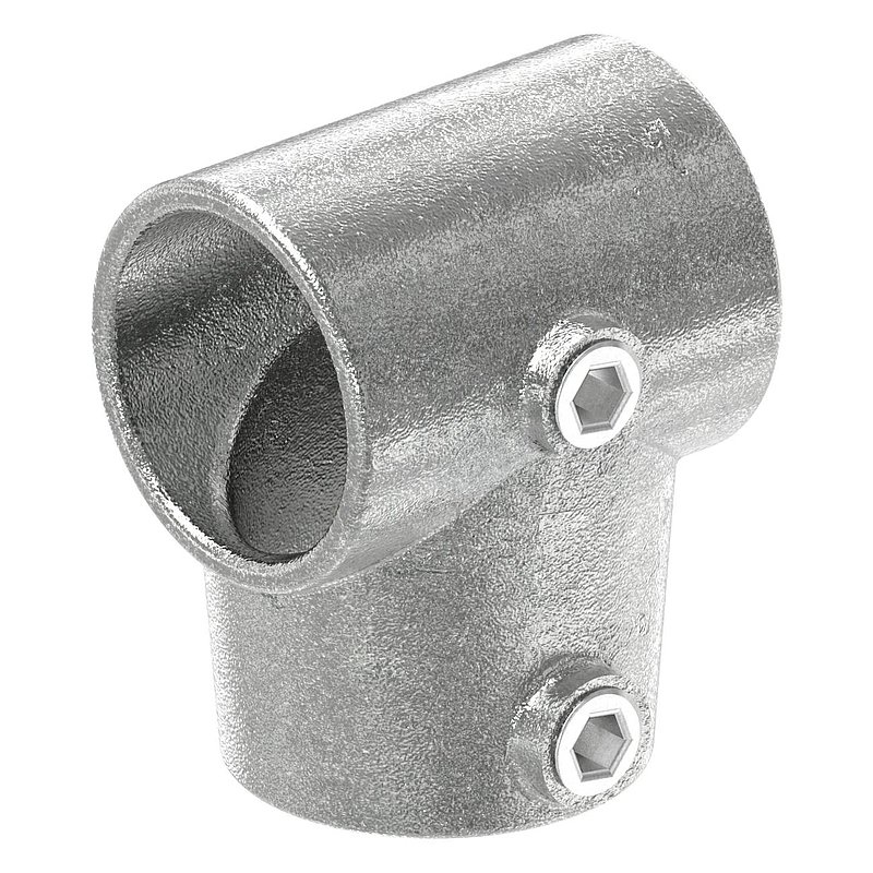 T-Stück kurz, schräg, variabel, für Rohr Ø 48,3mm