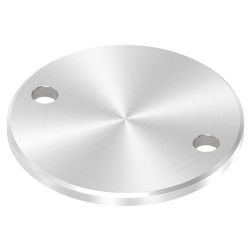 Plaque d'ancrage Ø 100x6mm, avec ponçage circulaire et chanfrein, V2A