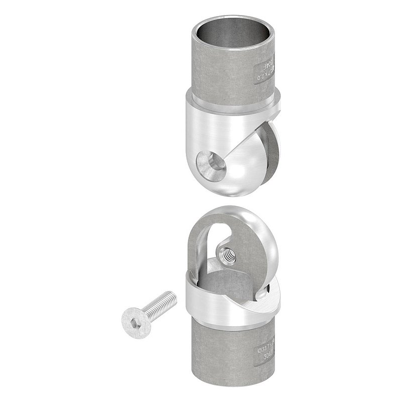 Hollow joint for cable, for tube 33.7x2.0mm, AISI304