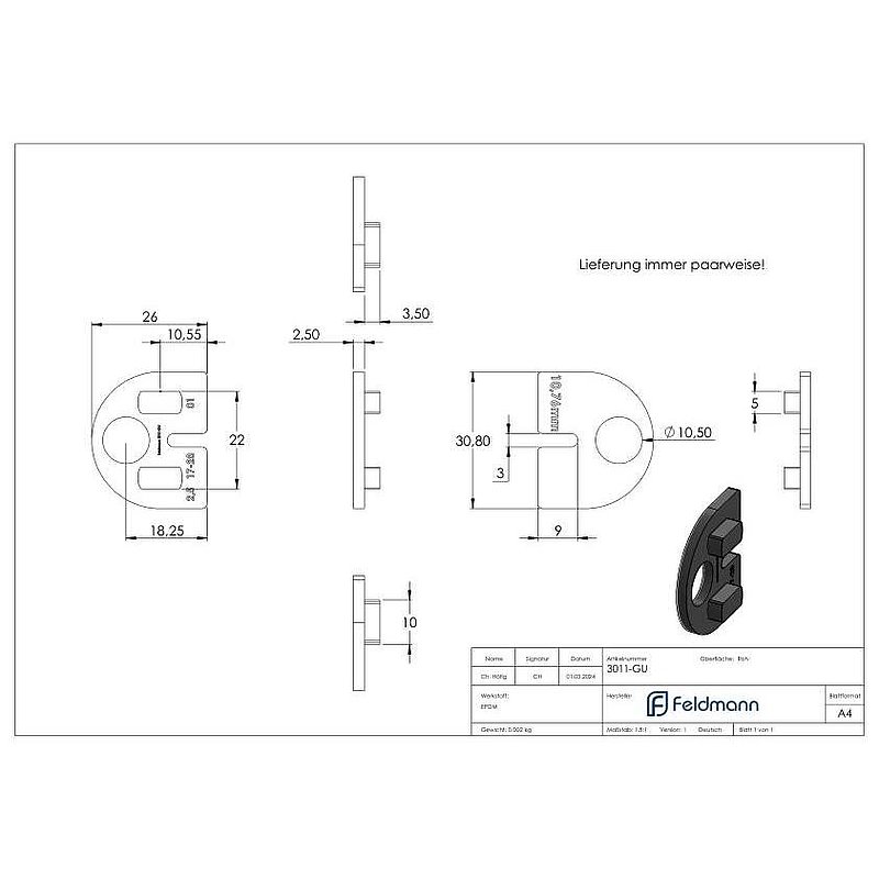 Rubber for Mod. 30, LSG 10.76mm