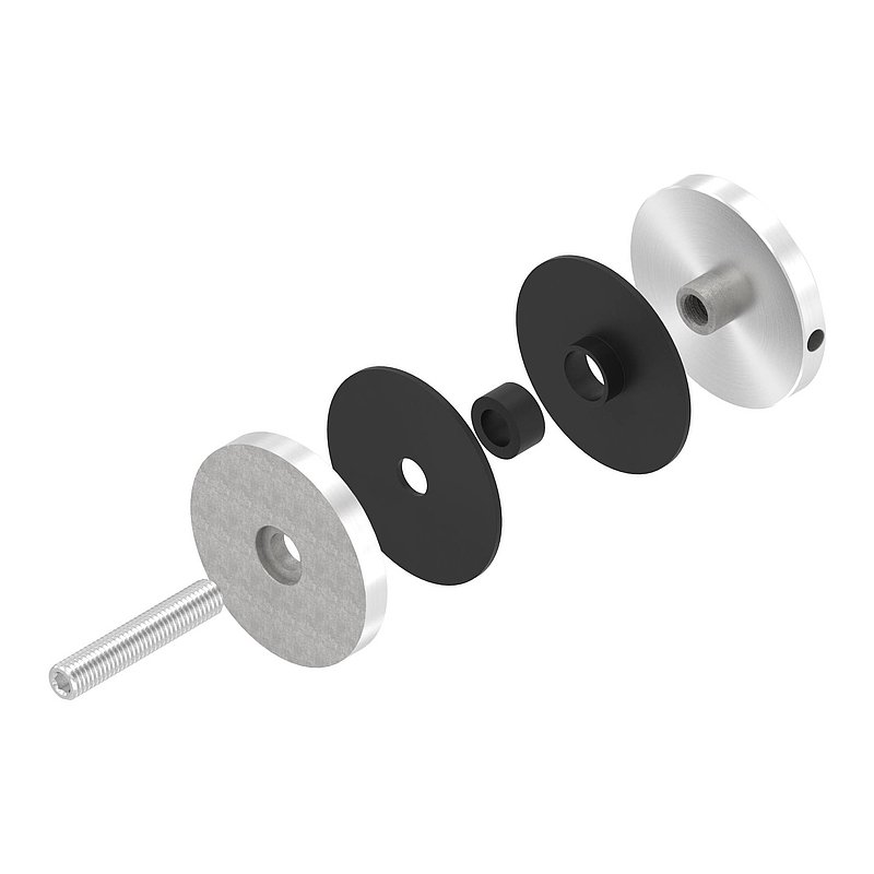 Point de fixation 62mm, jonction plate, V2A