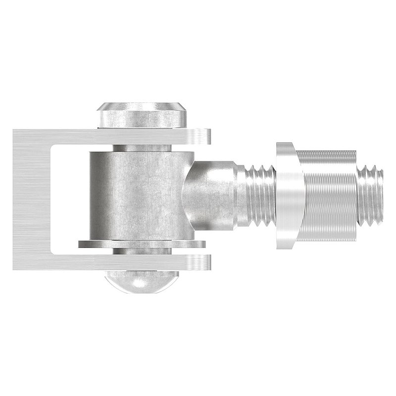 Door hinge withthreaded sleeve M12 and for pipe 42,4mm, AISI304
