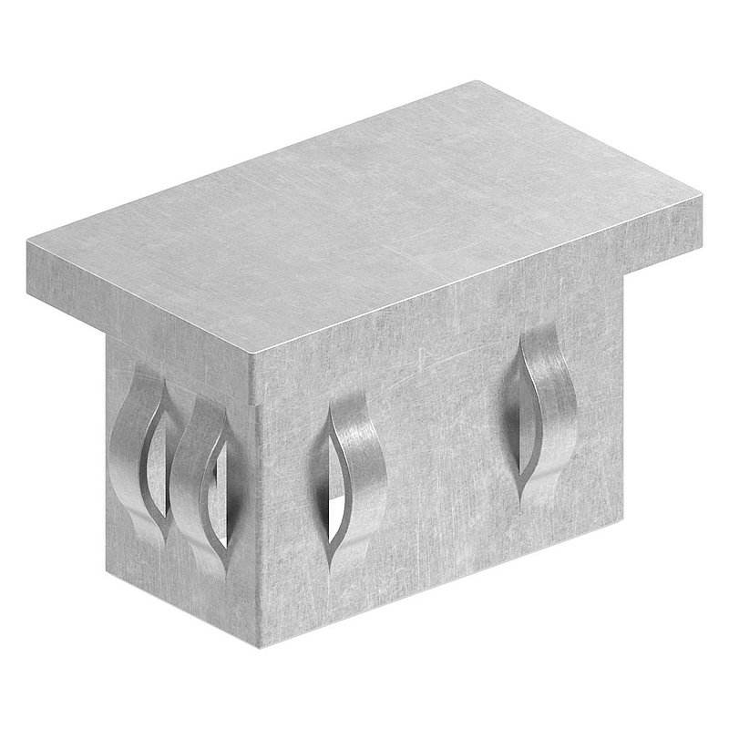 Steel end cap, for, rectangular tube 50x30mm