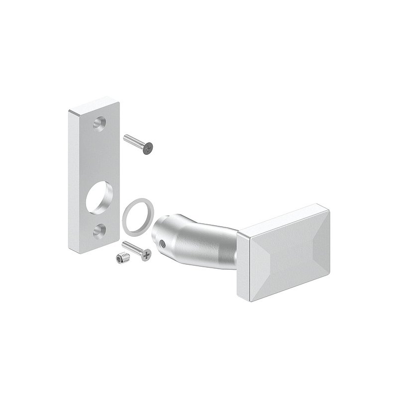 Bouton de porte rectangulaire, coudé, pivotant