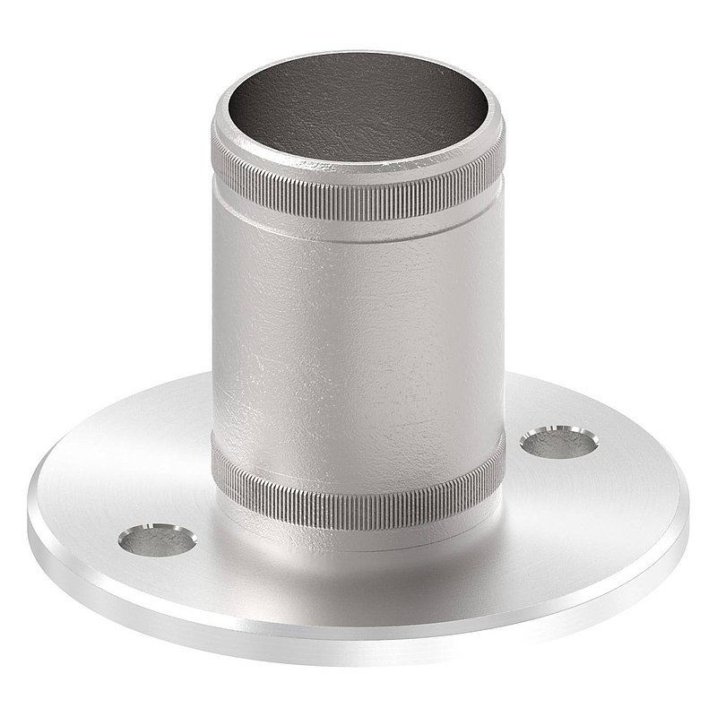 Wall and floor anchor with knurling, for tube 48.3x2.0mm, AISI304