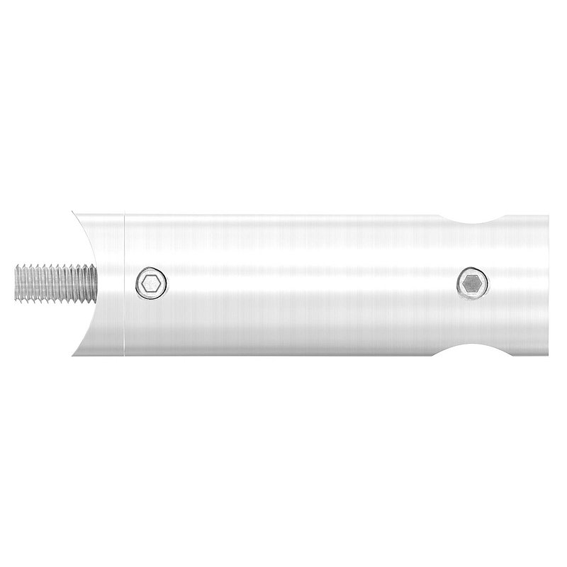 Cross bar holder extended, with through-hole for 33.7 mm tube, 12.2 mm hole, AISI304