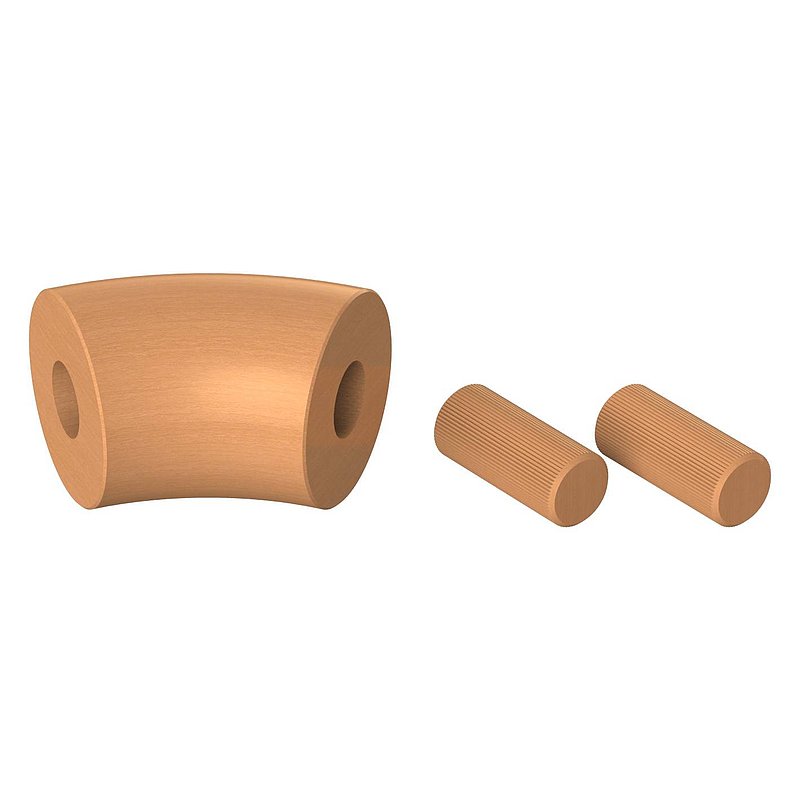 45° bend for wooden handrail beech