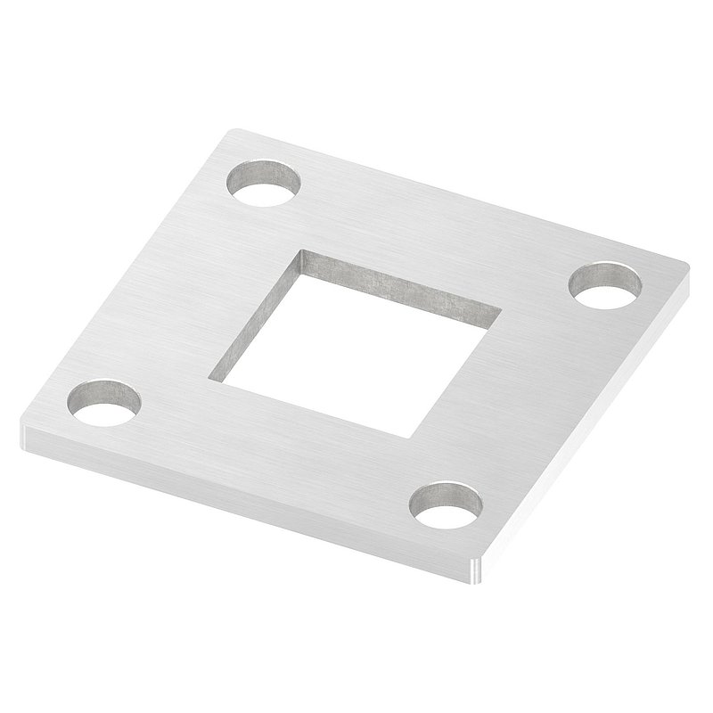 Anchor plate, 92x92x6mm, with longitudinal grinding, AISI304