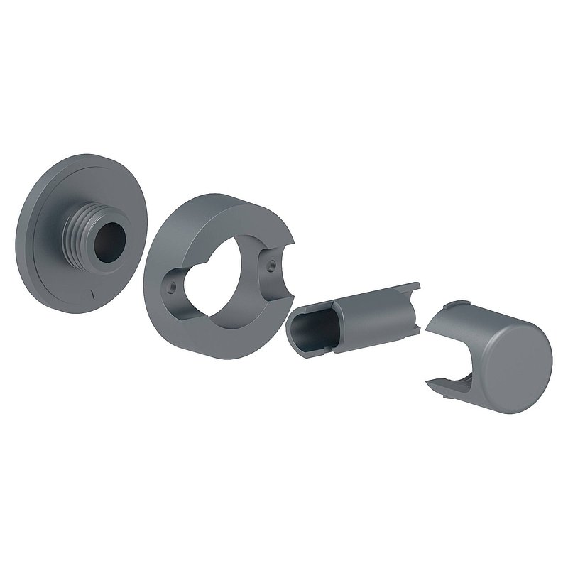 Brenk, Point de fixation pour verre Ø 50mm, plastique, gris anthracite
