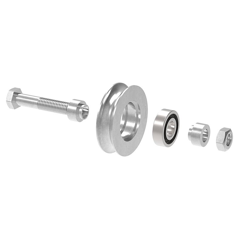 Schiebetorrolle 78mm mit Rundrille 15mm