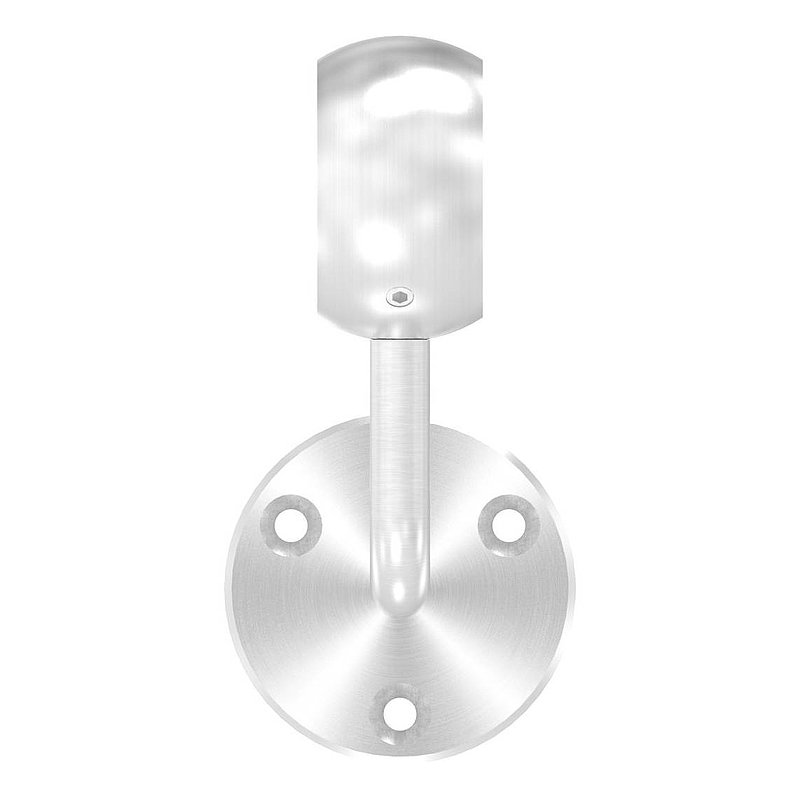 Handrail bracket with ball ring for 48.3 mm tube (round plate and bracket screwed together), AISI304