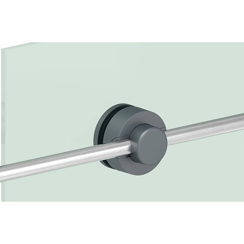 Brenk, Point de fixation pour verre Ø 50mm, plastique, gris anthracite