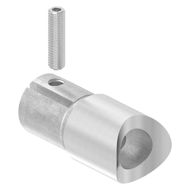 Anschlussstück 90°, Anschluss oben: 42,4mm, V2A