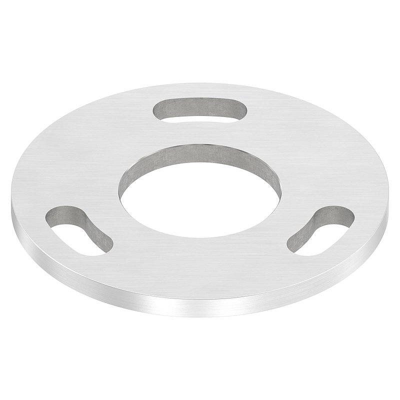 plaque d'ancrage Ø 100x6mm, avec ponçage longitudinal, V2A