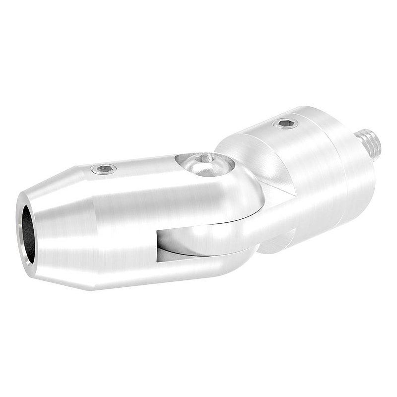 Support de lisse transversale + articulation à insérer en extr., p. tube 42,4mm, perçage 10,2mm, V2A