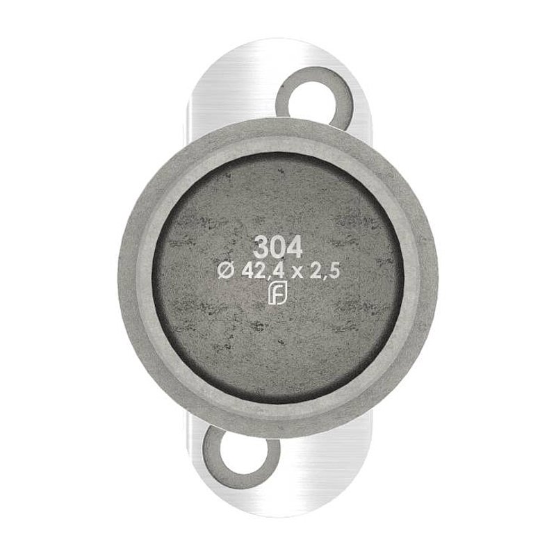 Bouchon pour extrémité de tube pour tube 42,4x2,5mm, plaque de racc. de mains courantes 42,4mm, V2A