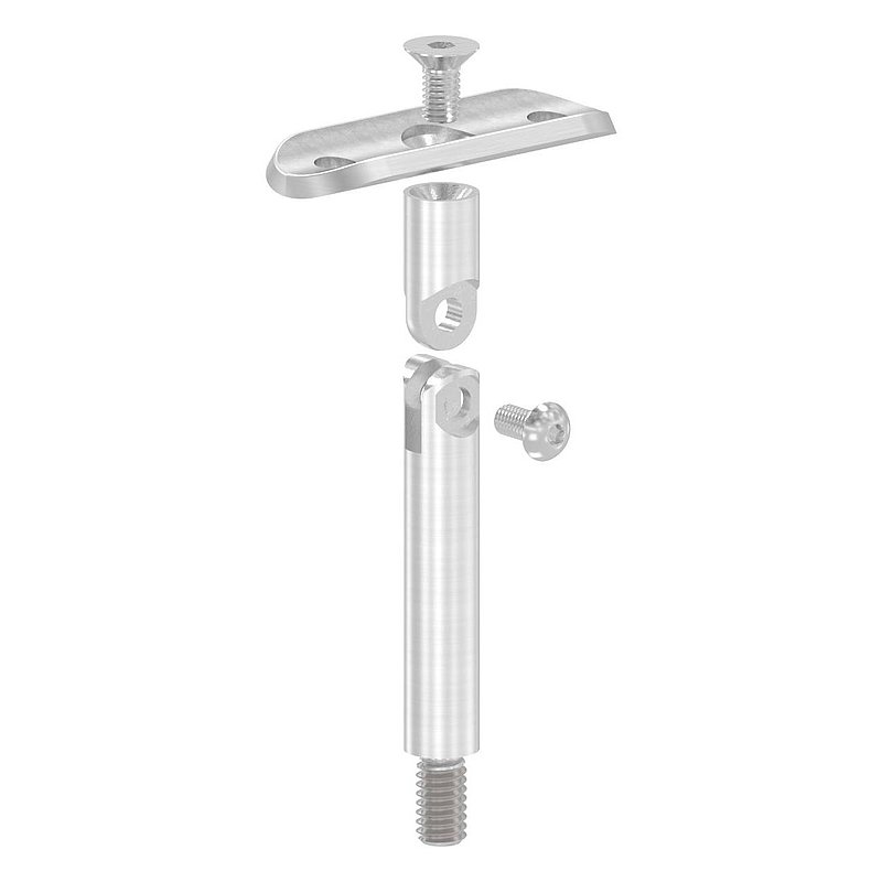 Gelenkstift Ø 12mm mit Handlaufanschlussplatte 33,7mm, V2A