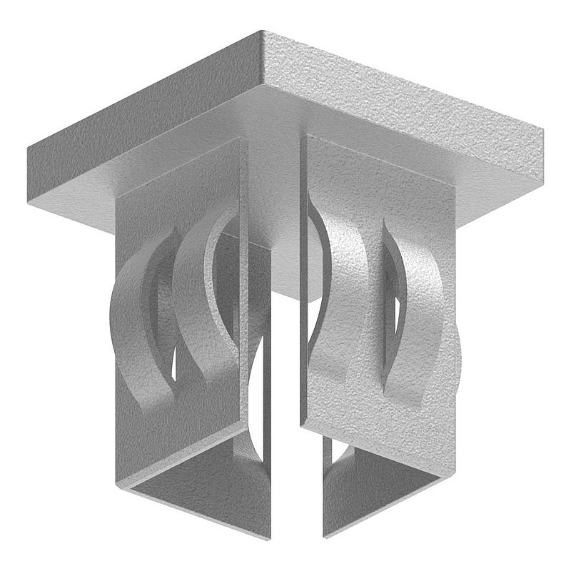 Steel end cap, for square tube 30x30mm, galvanised