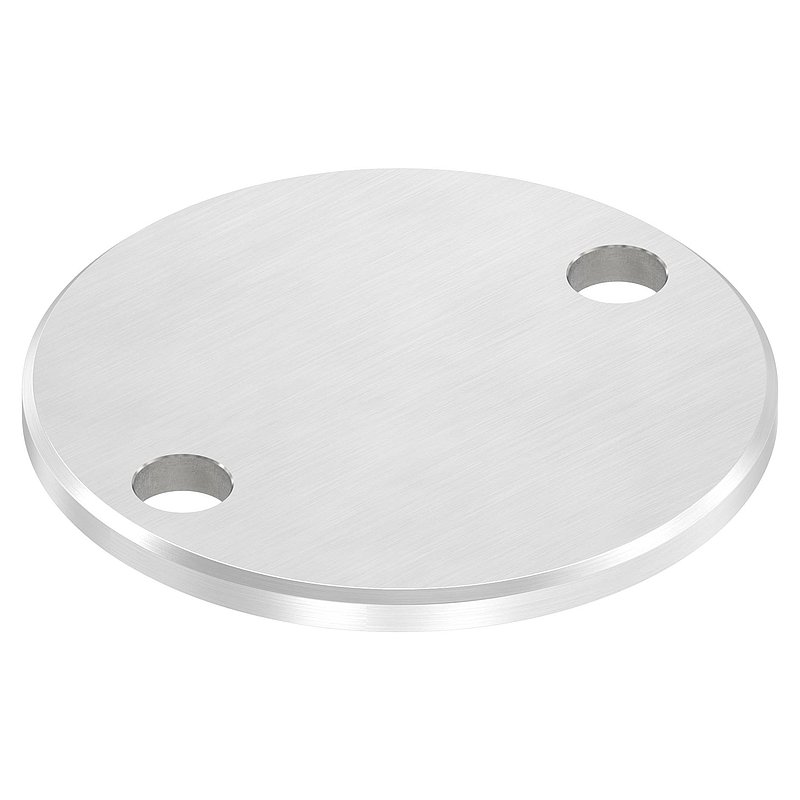 Anchor plate Ø 100x6mm, with longitudinal grinding and chamfer, AISI304