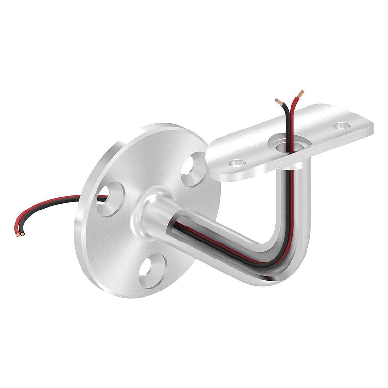 Handrail holder with cable gland for LED handrails, AISI304