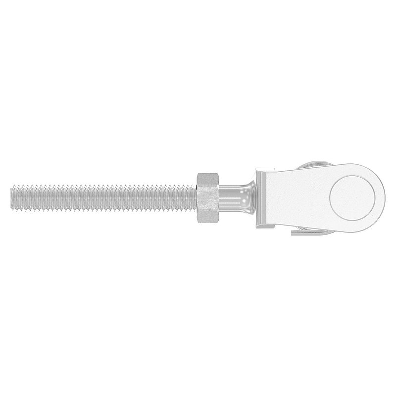 Fork terminal with external thread M5 left, AISI316