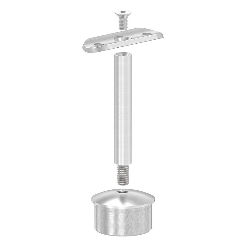 Tube end plug for tube 42.4x2.0mm, handrail connection plate: 42.4mm, AISI304